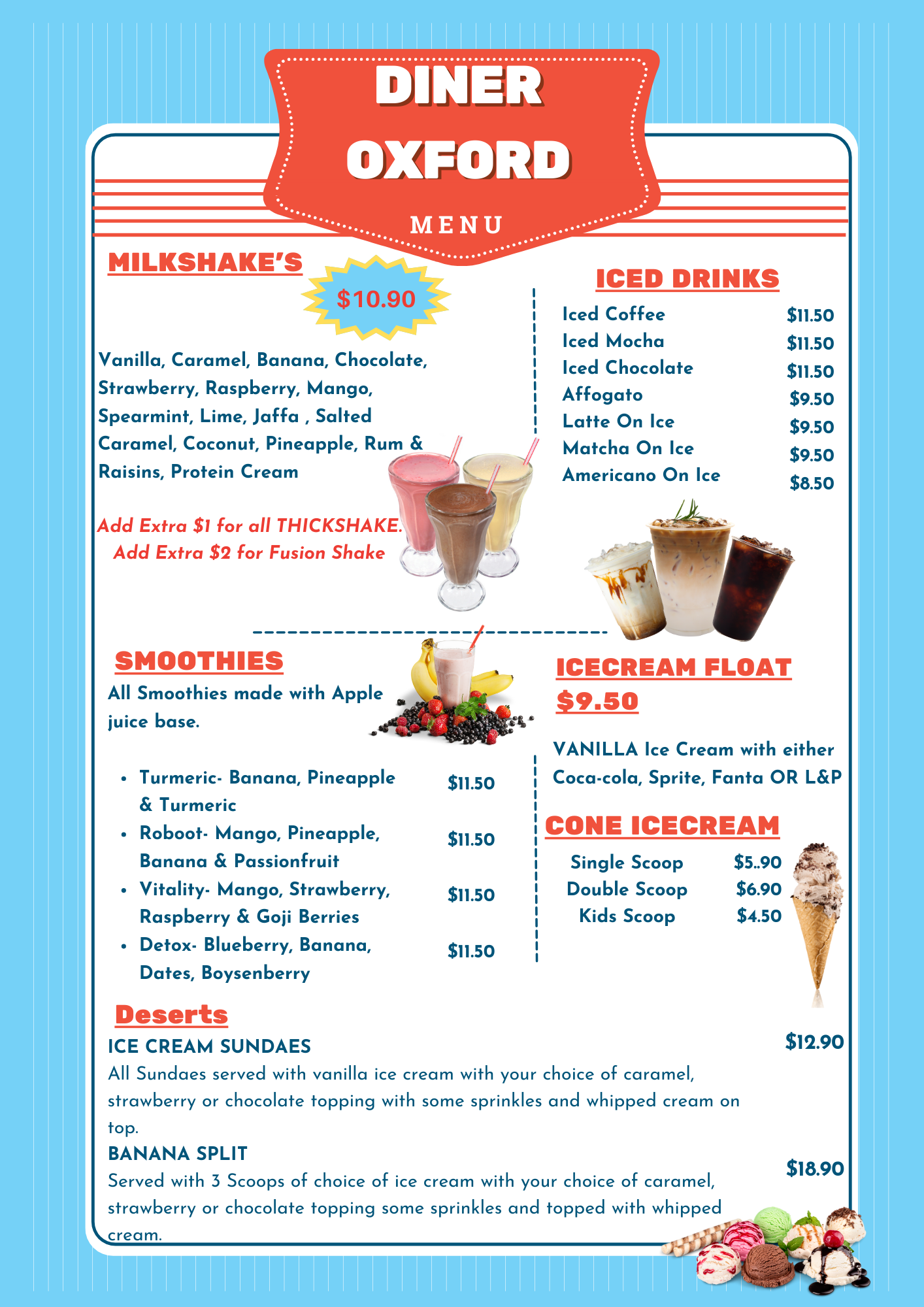 Desserts Menu